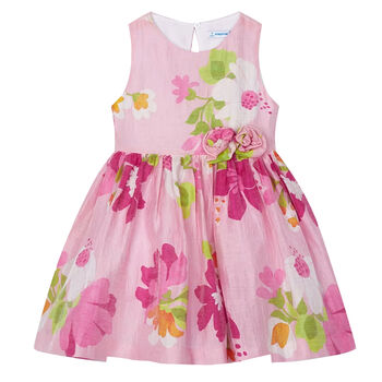 Girls Pink Floral Dress